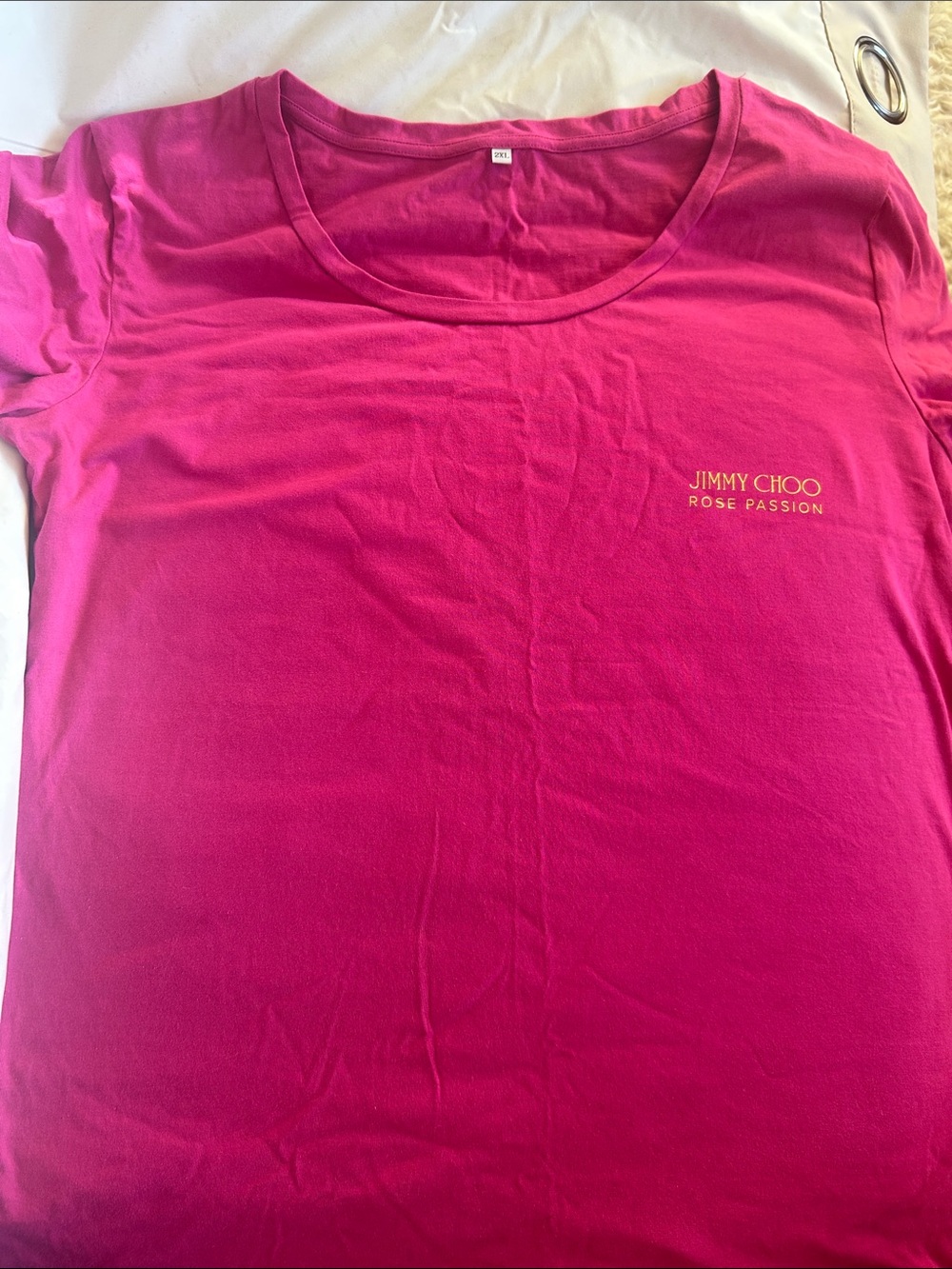 Jimmy Choo Fuchsia Short Sleeve Logo Tee